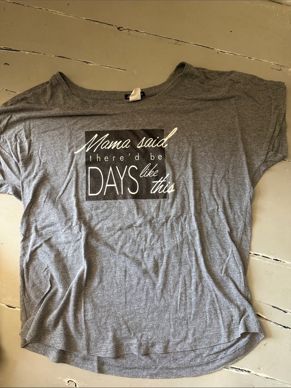 Women's Gray Short-Sleeve Graphic Tee - "Mama Said"